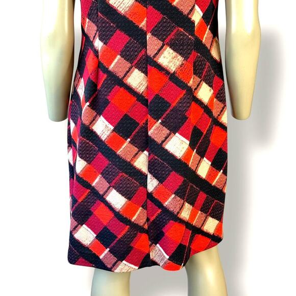 Perceptions NY Geometric Short Sleeves Stretchy Shift Tee Dress Pullover Size 8 - Picture 8 of 12